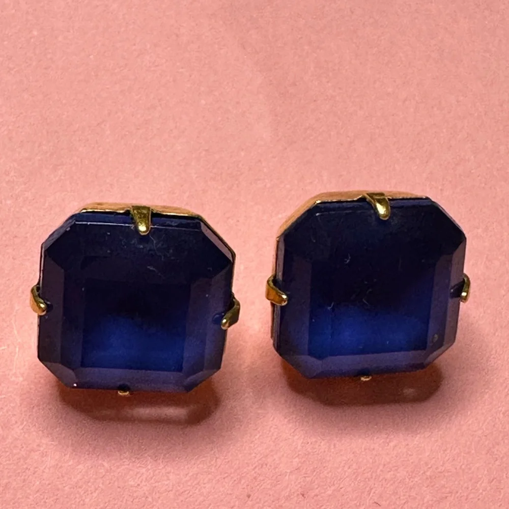 Blue and Gold Large Gem‎ Studs